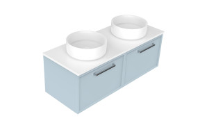 1200 Francisco Vanity Double vessel basin Iceberg Barnsley
